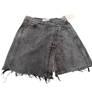 Free People Black Denim Mini Skirt Size 26